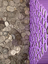 Load image into Gallery viewer, VINTAGE PURPLE BANK ROLL WITH A SILVER DIME SHOWING

