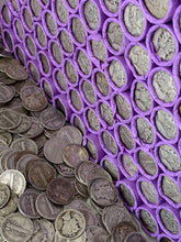 Load image into Gallery viewer, VINTAGE PURPLE BANK ROLL WITH A SILVER DIME SHOWING
