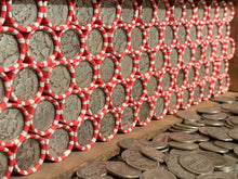 Load image into Gallery viewer, VINTAGE RED &amp; WHITE BANK ROLL WITH A SILVER DIME SHOWING
