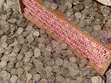 Load image into Gallery viewer, VINTAGE RED &amp; WHITE BANK ROLL WITH A SILVER DIME SHOWING
